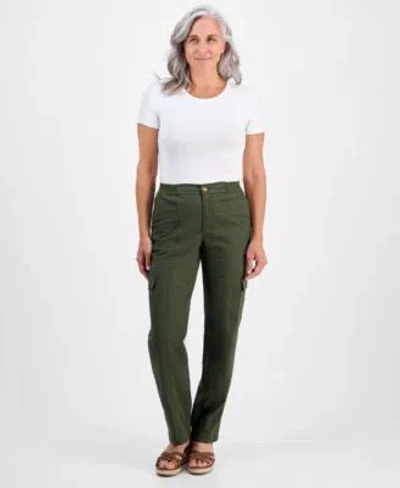 Style & Co Style Co Womens Comfort Waist Utility Cargo Pants 2p 18 Macys Exclusive In Green