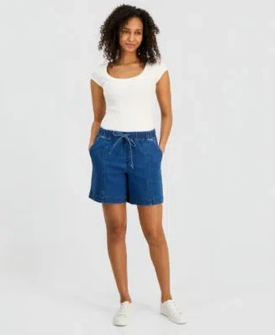 Style & Co Style Co Womens Denim High Rise Pull On Shorts Macys Exclusive In Sol Wash
