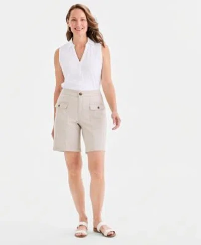 Style & Co Style Co Womens High Rise Bermuda Shorts Macys Exclusive In Neutral
