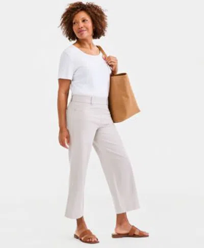 Style & Co Style Co Womens High Rise Pull On Cropped Jeans Macys Exclusive In Cruz Wash