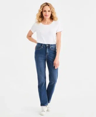 Style & Co Style Co Womens High Rise Straight Leg Jeans Regular Short Long Lengths 2ps 28w Created For Macys