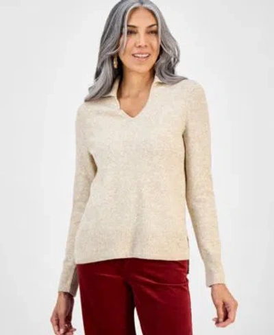 Style & Co Style Co Womens Luxsoft Johnny Collar Sweater Macys Exclusive In Merlot