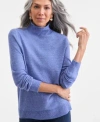 Style & Co Style Co Womens Luxsoft Mock Neck Sweater Pxs Xxl Macys Exclusive In Blue