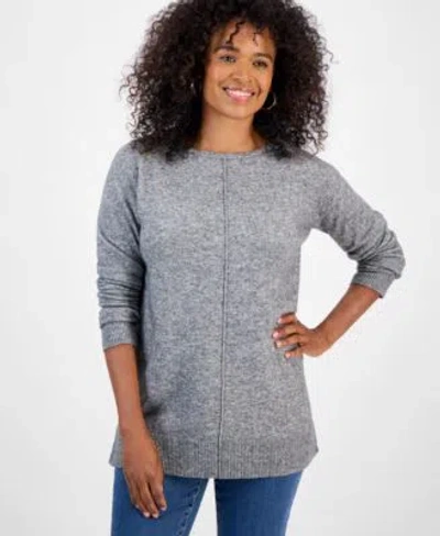 Style & Co Style Co Womens Luxsoft Seam Front Sweater Tunic Macys Exclusive In Gray