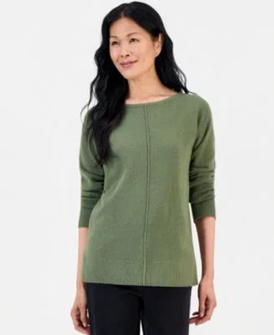 Style & Co Style Co Womens Luxsoft Seamfront Boatneck Tunic Sweater Macys Exclusive In Heather Sand