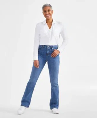 Style & Co Style Co Womens Mid Rise Curvy Bootcut Jeans Regular Short Long Lengths 2p 28w Created For Macys In Blue