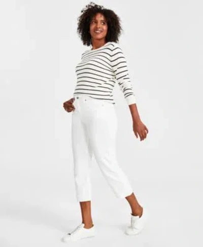 Style & Co Style Co Womens Mid Rise Curvy Capri Jeans 2p 28w Exclusively At Macys In White