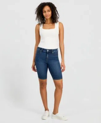 Style & Co Style Co Womens Mid Rise Denim Bermuda Shorts Macys Exclusive In Multi