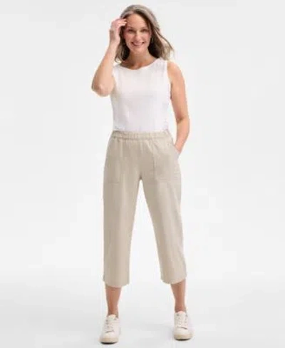Style & Co Style Co Womens Mid Rise Pull On Capri Pants Exclusively At Macys In Neutral
