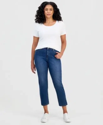 Style & Co Style Co Womens Mid Rise Straight Leg Ankle Jeans Exclusively At Macys In Blue