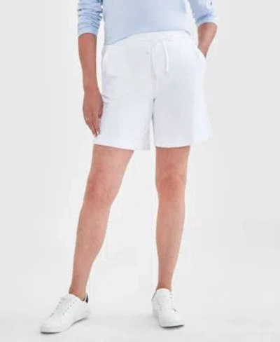 Style & Co Style Co Womens Mid Rise Sweatpant Shorts Created For Macys In White
