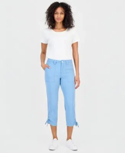 Style & Co Style Co Womens Mid Rise Tie Hem Ankle Pants 2p 24w Exclusively At Macys In White