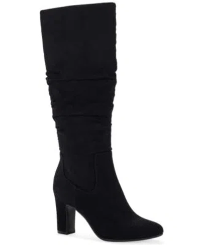 Style & Co Style Co Womens Mollyann Slouch Almond Toe Tall Boots Macys Exclusive In Black Wide Calf