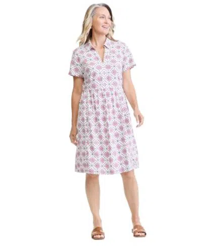 Style & Co Style Co Womens Printed Linen Blend Midi Dress Macys Exclusive In Soft Tile Berry