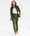 Style & Co Style Co Womens Straight Leg High Rise Twill Pants 2 28w Created For Macys In Green
