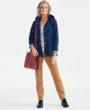 Style & Co Style Co Womens Utility Jacket Henley Shirt High Rise Jeans Tote Boots Accessories Created For Macys In Mtl Chocol