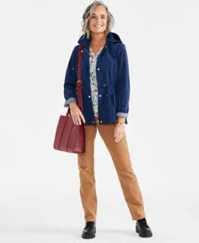 Style & Co Style Co Womens Utility Jacket Henley Shirt High Rise Jeans Tote Boots Accessories Created For Macys In Mtl Chocol