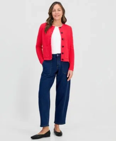 Style & Co Style Co Womens Utility Pocket Barrel Jeans Macys Exclusive In Multi