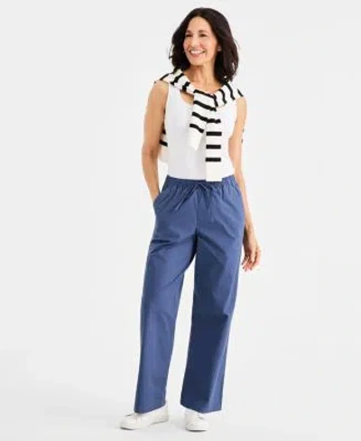 Style & Co Style Co Womens Wide Leg Pull On Pants Macys Exclusive In Black