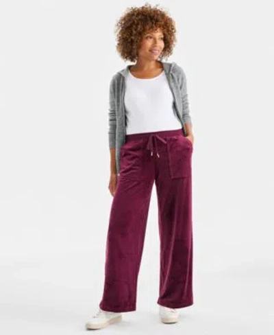 Style & Co Style Co Womens Wide Leg Velour Lounge Pants Macys Exclusive In Multi