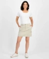 Style & Co Style Co Womens Zig Zag Cargo Pocket Skirt 2p 24w Exclusively At Macys In Neutral