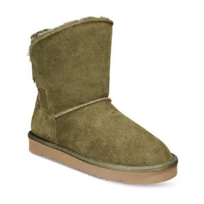 Style & Co Teenyy Boots Womens Green Round Toe Pull On Ankle Bootie Lion156