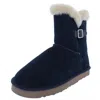 Style & Co Tiny 2 Womens Suede Faux Fur Lined Winter Boots In Blue