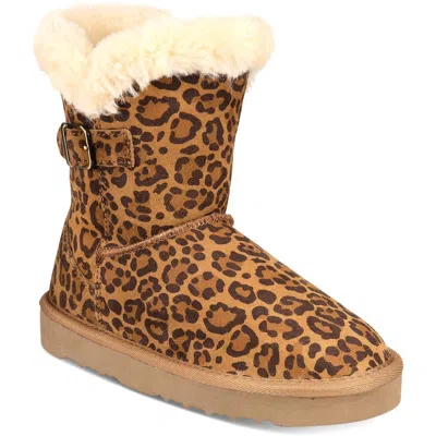 Style & Co Tiny 2 Womens Suede Faux Fur Lined Winter Boots In Multi