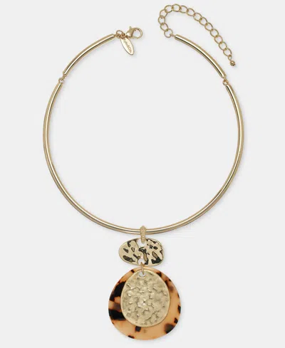 Style & Co Tortoise-shell Disc Collar Pendant Necklace, Macy's Exclusive In Pink