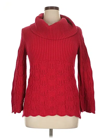 Pre-owned Style & Co Turtleneck Sweater In Red