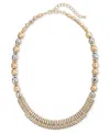 Style & Co Two-tone Beaded All-around Necklace, 18" + 3" Extender, Exclusively At Macy's In Two Tone