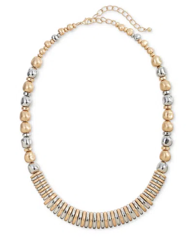 Style & Co Two-tone Beaded All-around Necklace, 18" + 3" Extender, Exclusively At Macy's In Two Tone