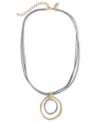 Style & Co Two-tone Orbital Pendant Necklace, 18" + 3" Extender, Exclusively At Macy's In Two Tone