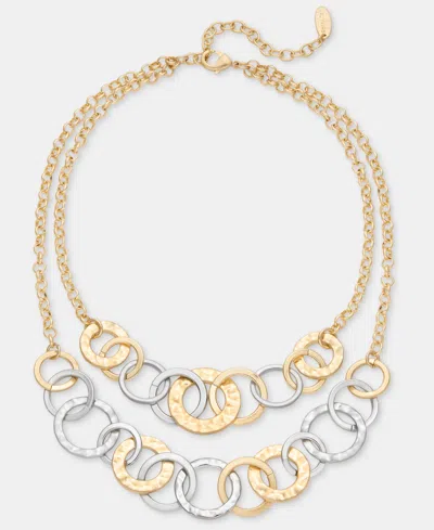 Style & Co Two-tone Disc Two-row Necklace, Macy's Exclusive In Gold