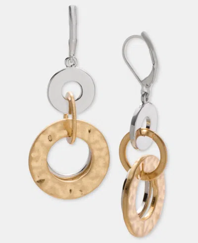 Style & Co Two-tone Drop Earrings, Macy's Exclusive In Gold