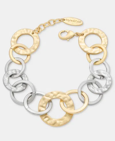 Style & Co Two-tone Link Chain Bracelet, Macy's Exclusive In Gold