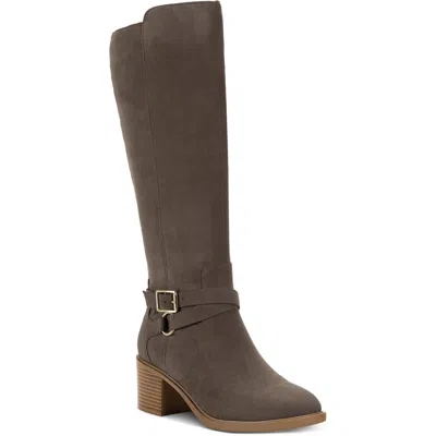 Style & Co Uticaa Womens Belted Faux Suede Knee-high Boots In Dk Tpe Mc