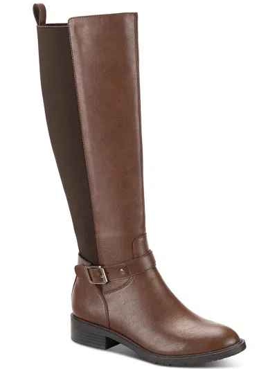 Style & Co Valenciaa Womens Faux Leather Tall Knee-high Boots In Green