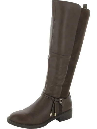 Style & Co Verrlee Womens Faux Leather Riding Knee-high Boots In Brown