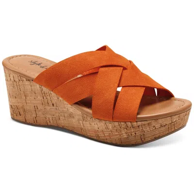 Style & Co Violettee Womens Criss-cross Padded Insole Wedge Sandals In Multi