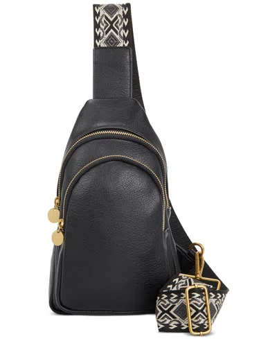 Style & Co Webbing Strap Small Sling Bag, Created For Macy's In Black