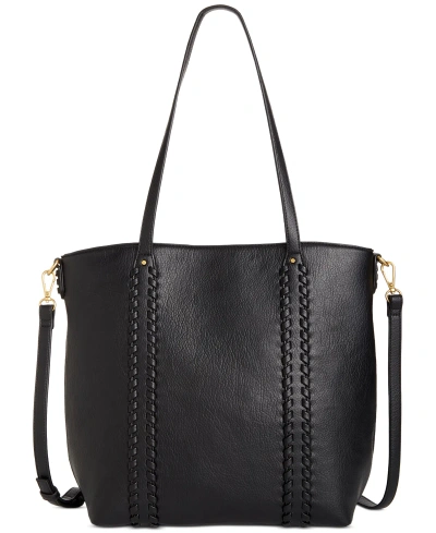 Style & Co Whip-stitch Medium Tote Bag, Created For Macy's In Black