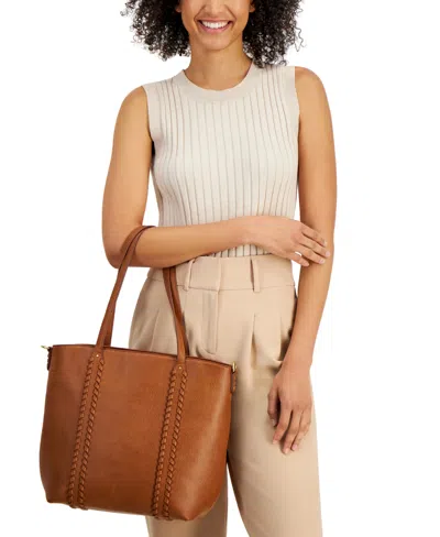 Style & Co Whip-stitch Medium Tote Bag, Created For Macy's In Tortoise Shell