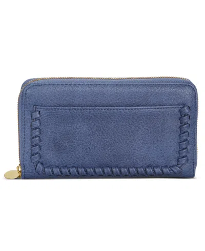Style & Co Whip-stitch Zip Wallet, Created For Macy's In Moonlight Blue