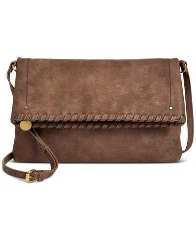 Style & Co Whipstitch East West Flap Crossbody, Created For Macy's In Mtl Chocol