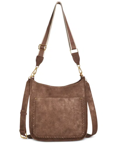 Style & Co Whipstitch Medium Crossbody, Created For Macy's In Mtl Chocol