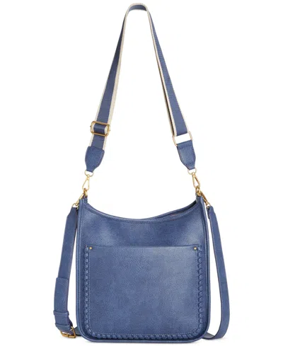 Style & Co Whipstitch Medium Crossbody, Exclusively At Macy's In Blue