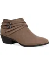 Style & Co Willow Womens Microfiber Block Heel Ankle Boots In Grey