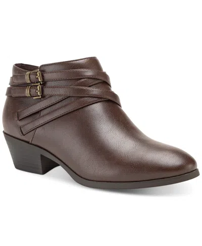 Style & Co Willoww Booties, Created For Macy's In Chocolate