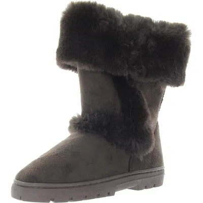 Style & Co Witty Womens Faux Suede Cold Weather Winter & Snow Boots In Gold